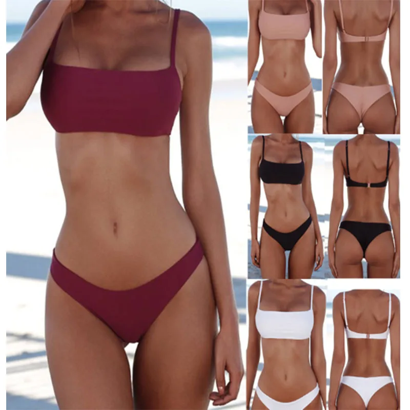 2021 New European And American Personality Gathering Sexy Floral Split Bikini Swimsuit Without Steel Support | Женская одежда
