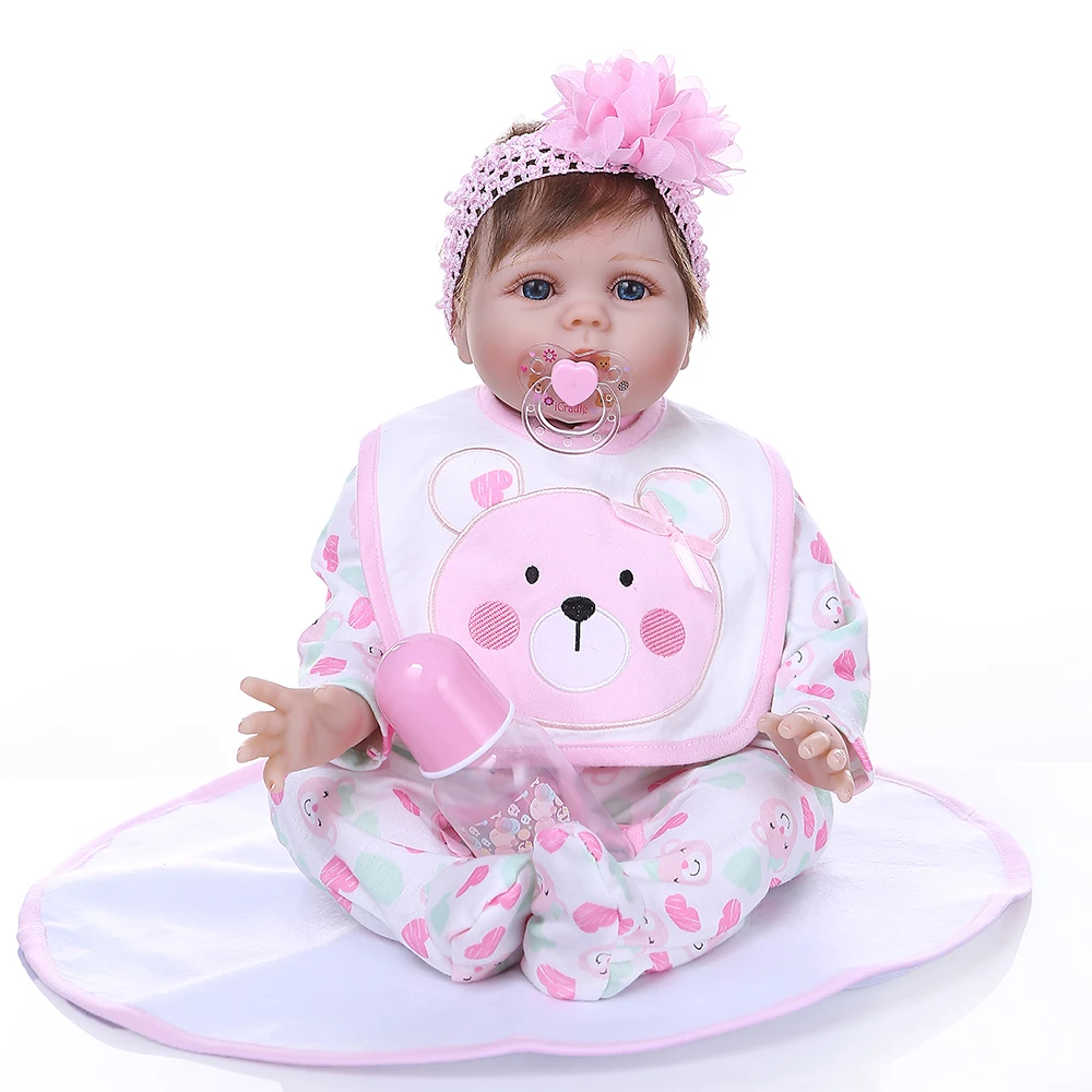 NPK 55 см pinky baby reborn кукла сладкое детское лицо realisitc новорожденный девочка руки волосы с корнями взвешенная кукла рождественский подарок