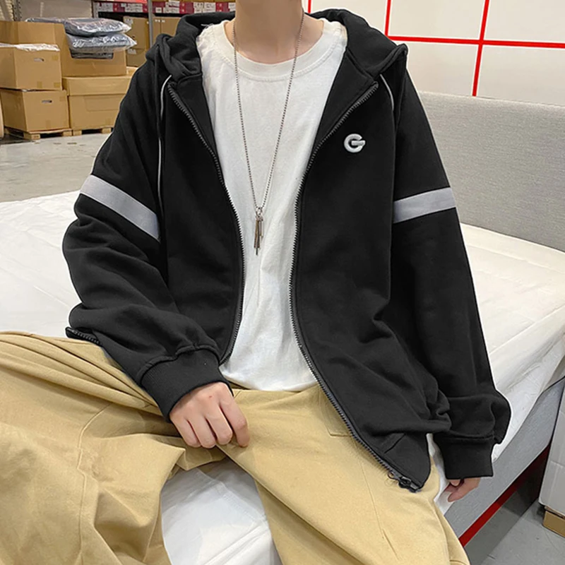 

Harajuku Retro Patchwork Panelled Japanese Hoody Preppy Style Hip Hop Korean Version White Sweatshirt Punk Style Men Streetwear
