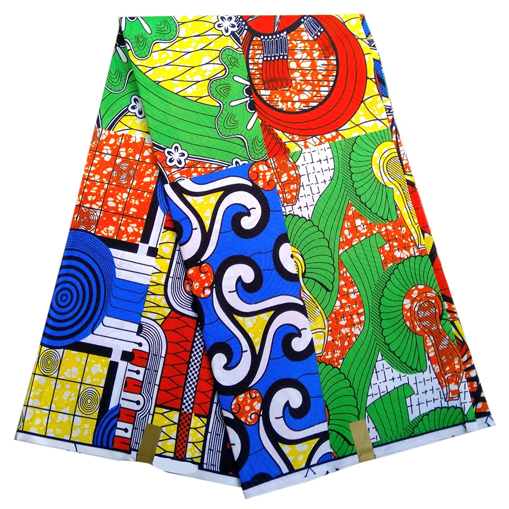 As picture African Fabric 6Yards wax Print Fabric Ducth Nigerian Ankara wax Cloth - Color: As picture