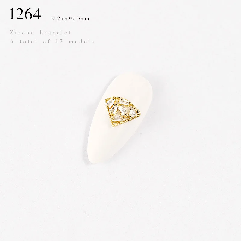 Дизайн ногтей 3D драгоценные камни стразы золотые металлические украшения с стразы Хрустальный дизайн для Подвеска "когти" наклейки на ногти - Цвет: 1264