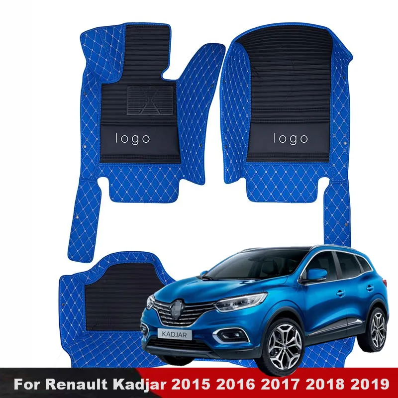 For Renault Kadjar 2015 2016 2017 2018 2019 Car Floor Mats Custom Fit  Leather Rugs Dash Carpets Car-styling Accessories Car Mats