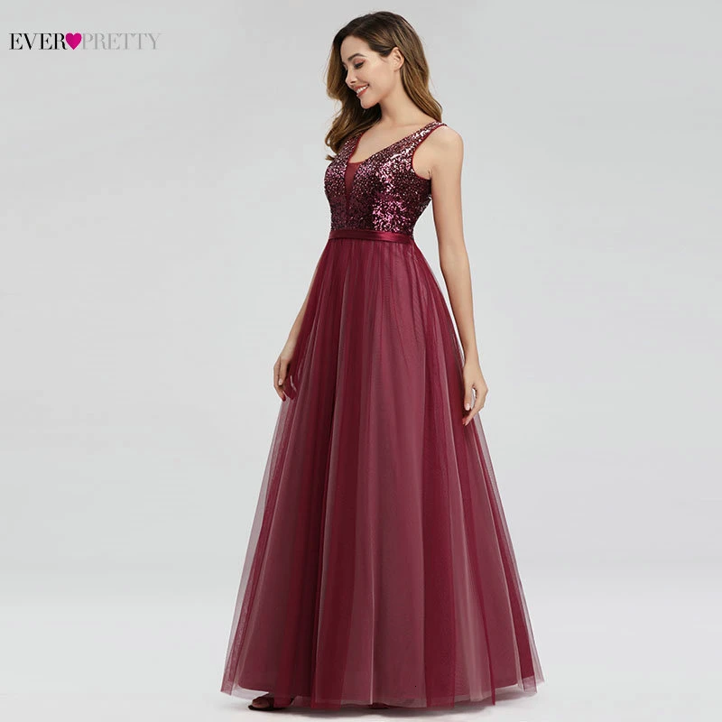 Темно-синие платья подружки невесты Ever Pretty A-Line с v-образным вырезом и блестками сексуальное длинное платье для свадебной вечеринки для женщин Vestido Madrinha