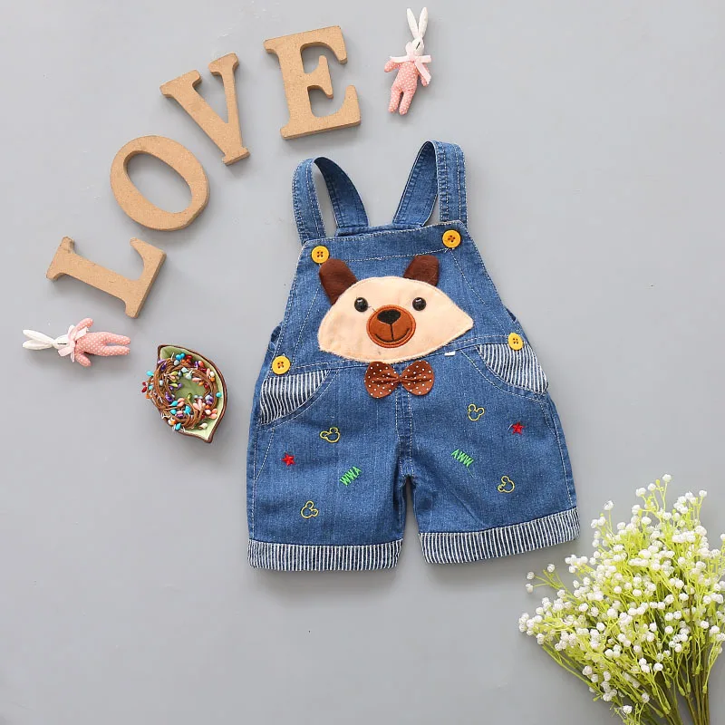 Bowtie Bear Head Cowboy One-piece Suspender Pants Manufacturers Direct Selling Summer New Style BOY'S Pants