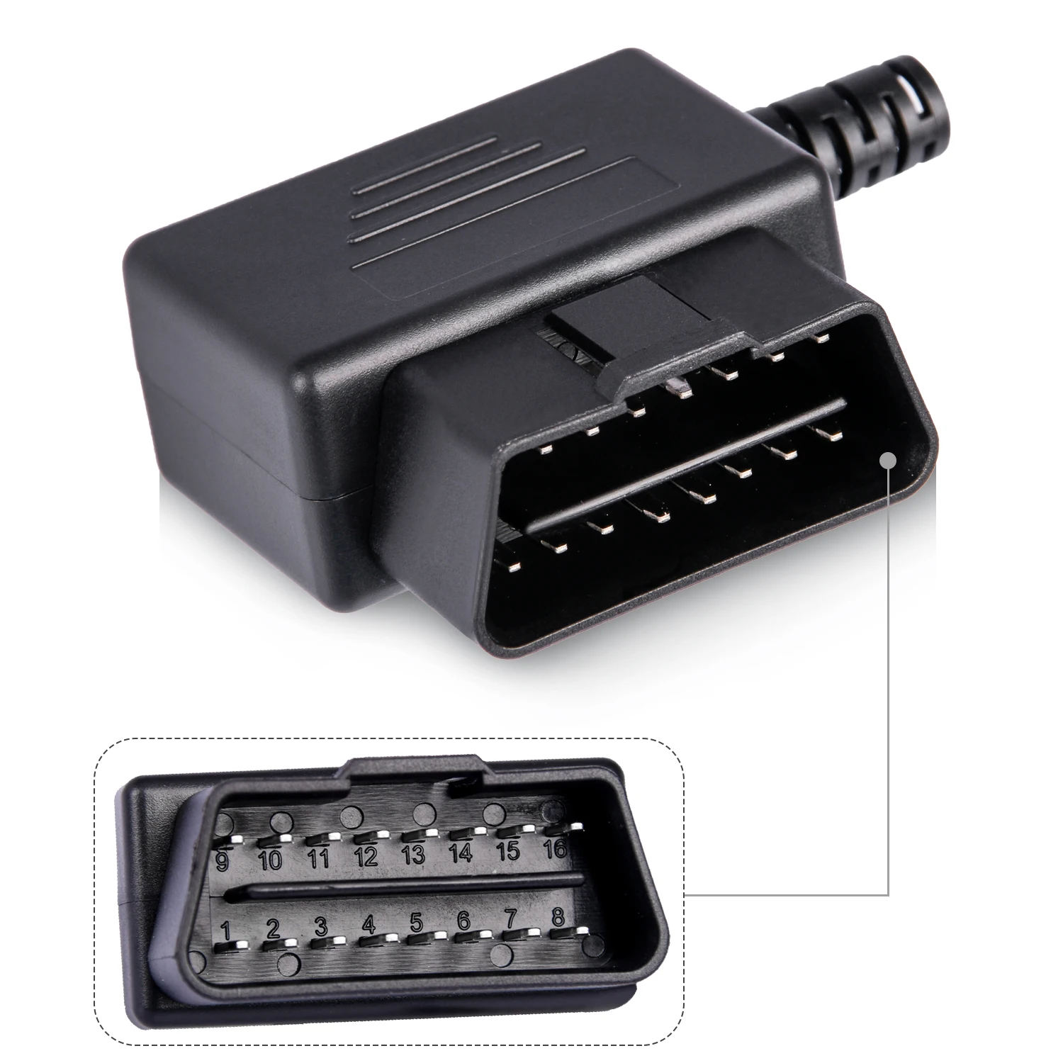 16pin OBD2 Мужской Разъем 90 градусов под прямым углом J1962m разъем с защелкой корпуса автомобиля авто диагностический разъем