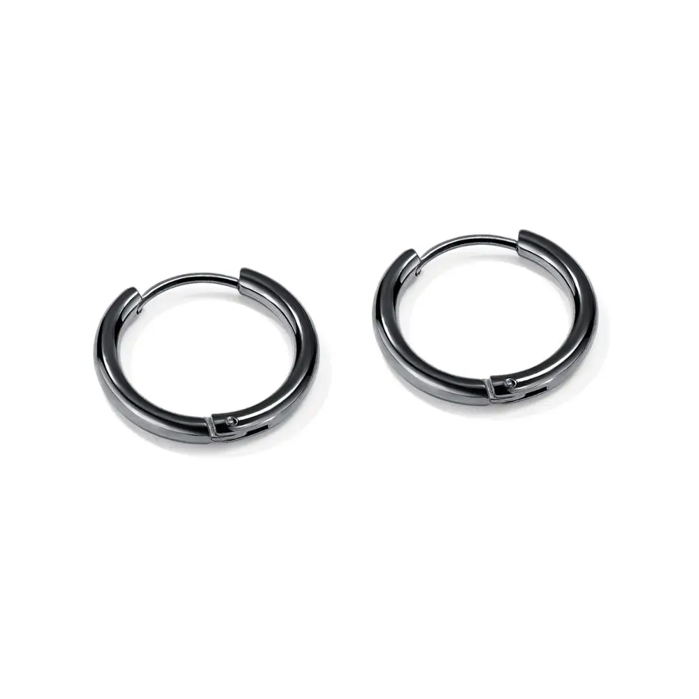 Black 16mm Huggie серьги-кольца из нержавеющей стали спираль очень маленькие кольца пирсинг хряща уха для парней хип-хоп - Окраска металла: Black 16mm