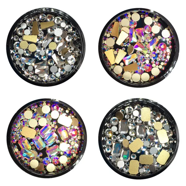 Стразы с плоской задней поверхностью различной формы Блестящий Кристалл Ab Flatback Стразы для дизайна ногтей