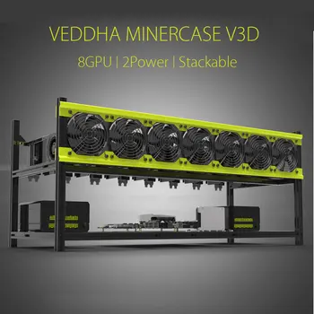 

SKYEE Open Air Mining Rig Stackable Dual Power Frame Case For 8 GPU ETH BTC Ethereum New Computer Mining Frame Server Chassis