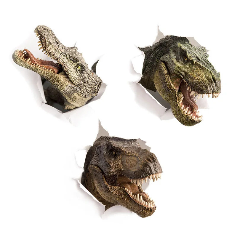 Wall Stickers 3D Dinosaur Crocodile For Kids Room Bathroom Cupboard Decoration Home Decals Wallpaper Broken Wall Toilet Stickers wall stickers self adhesive stickers vinyl stickers self adhesive wall stickers vinyl wall stickers toilet stickers