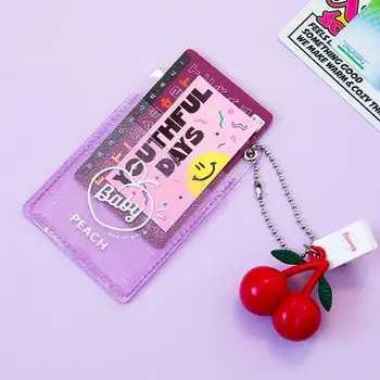 

Bentoy Transprent Stars Girls Student Bus Bank Card Bag Letter Peach Key Card Holder Korea Ins Fashion Bag accessories Card Case
