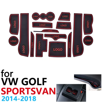 

Anti-Slip Rubber Cup Cushion Door Groove Mat for Volkswagen Golf SV Sportsvan 2014~2018 Accessories Stickers mat for phone 2017