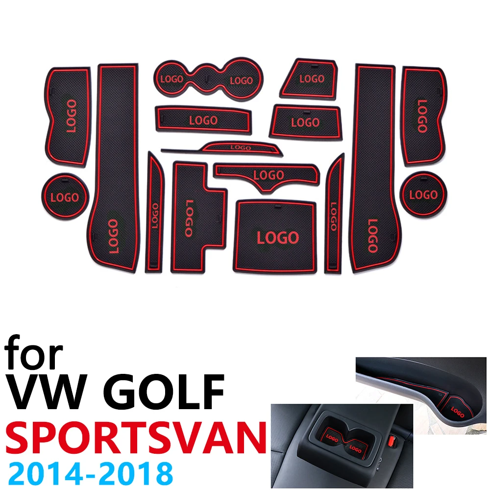 Противоскользящий резиновый коврик для чашки Volkswagen Golf SV Sportsvan 2014 ~ 2018 аксессуары