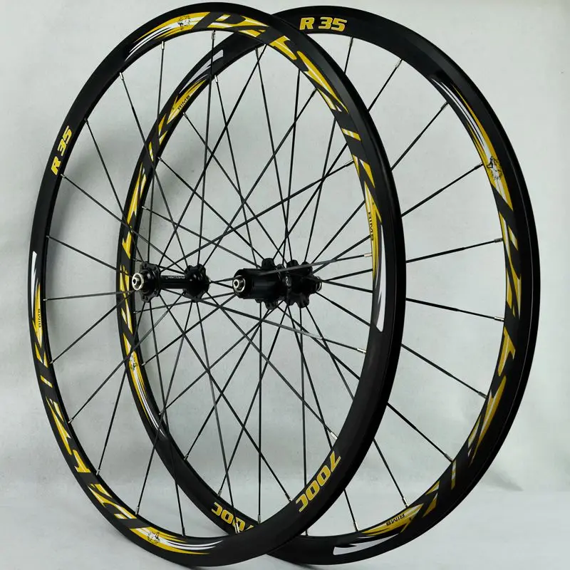PASAK Bearing R35 Road Bike Wheel Set 700C Wheels Bicycle Wheelset 11 Speed Flat Spokes C / V Brake