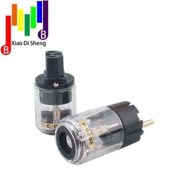 

1 pair hifi audio EU Power Plug hi-end brass gold plated IEC Female Power Connector hifi diy power cable Plug