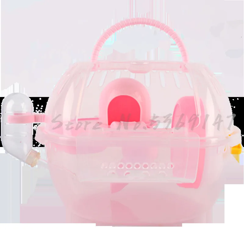 

Small Hamster Cage with Carrying Cage Transparent Double-layer Supplies African Mini Hedgehog Out of The Portable Nest