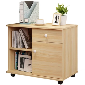 

Wooden Office Document Cabinet Locked Drawer Data Storage Cabinet Floor Moving Low Cabinet Movable Cabinet Storage Under Table