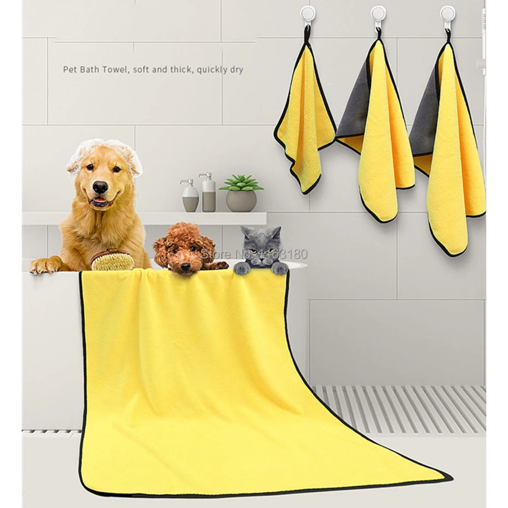 

12pcs/lot Pet Absorbent Bath Towel Soft Quick-drying Dogs Cats Towel Dog Bathe Large Size Towel Pet Grooming Accessories