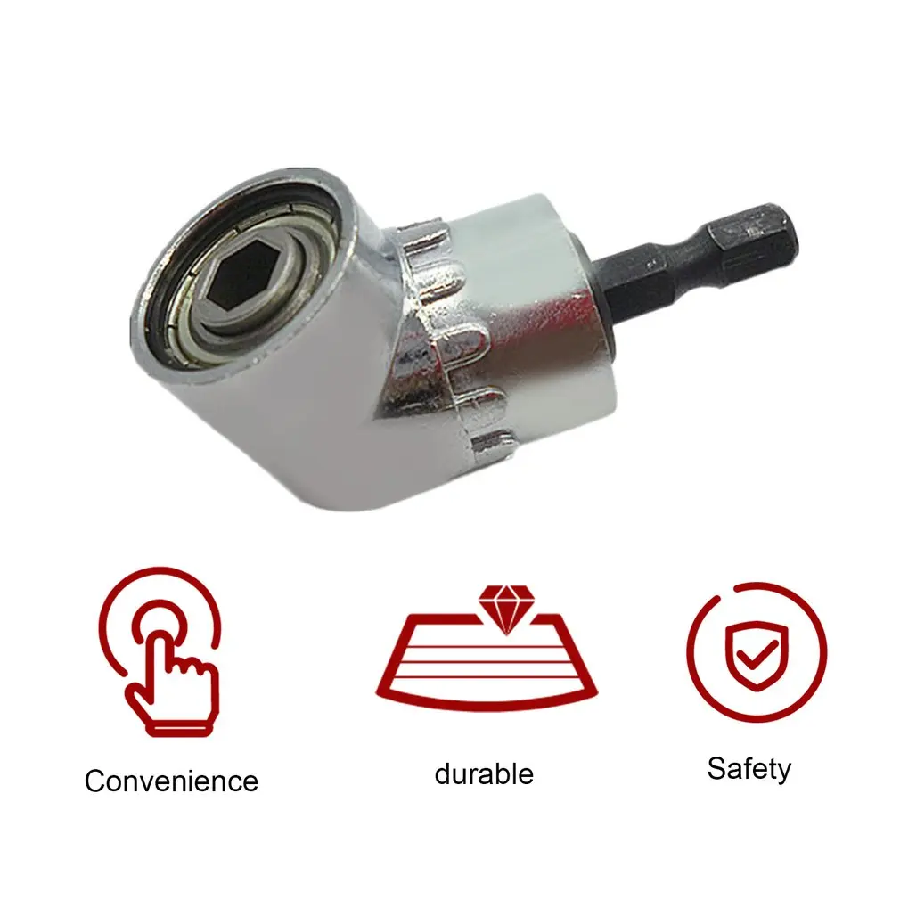 

105 Degree Right Angle Drill Extension Shank Quick Change Driver Drilling Screwdriver Magnetic 1/4 Hex Socket Close Corner Tool