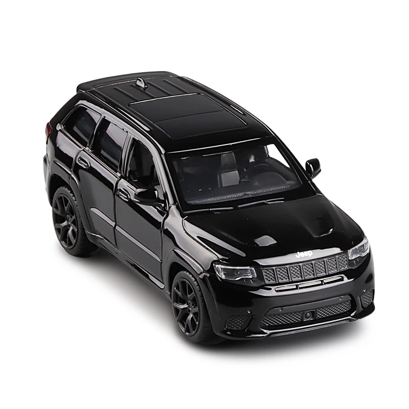 Coche de aleación Grand Cherokee para niños, JEEP-SRT de coche clásico, amortiguador de sonido y luz, regalos, modelo de coche, 1: 36, novedad de 2021