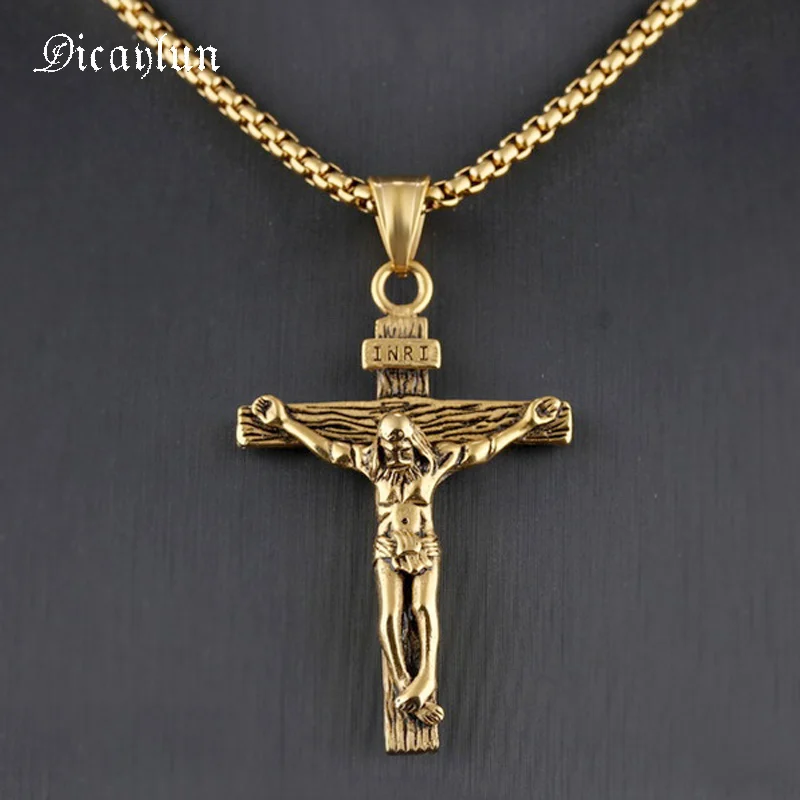 Mens Gold Crucifix Pendant Parity Mens Gold Cross Crucifix Necklace Up To 64 Off