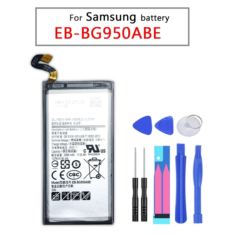 Ykaiserin для Оригинальная батарея Samsung Galaxy S8 SM-G9508 G950F G950A G950T G950U G950V 3000 мА/ч, EB-BG950ABE мобильного телефона