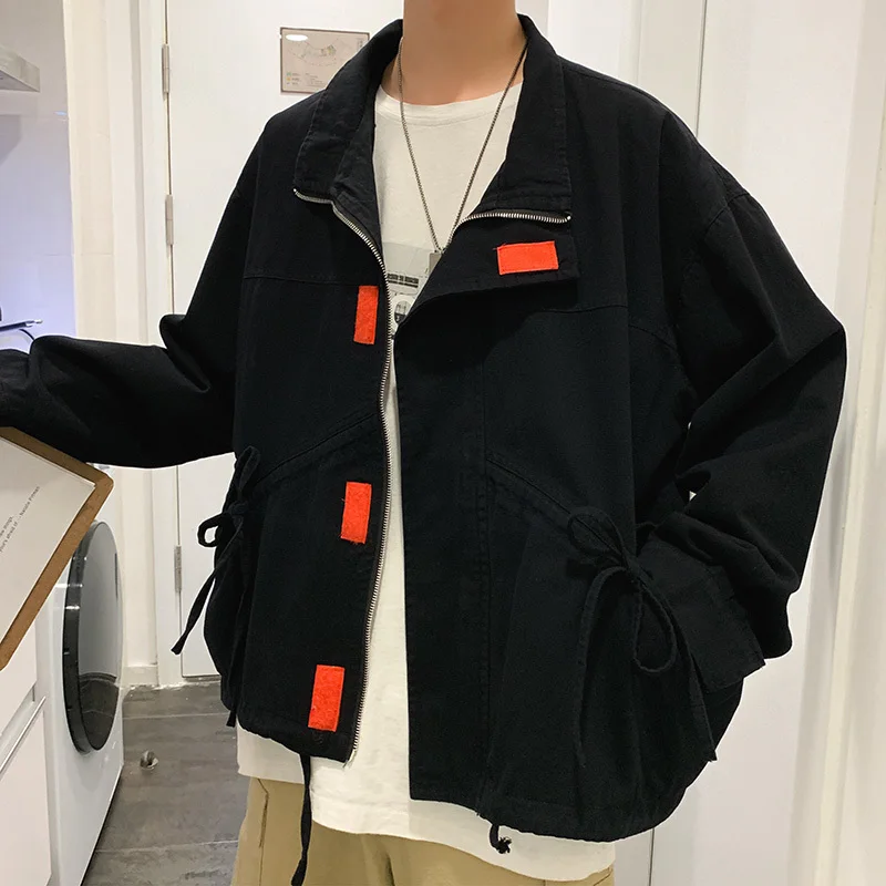 

2019 Autumn Men's New Casual Contrast Color Camouflage Printed Zipper Lapel Jacket Men Loose Temperament Trend Cotton Streetwear