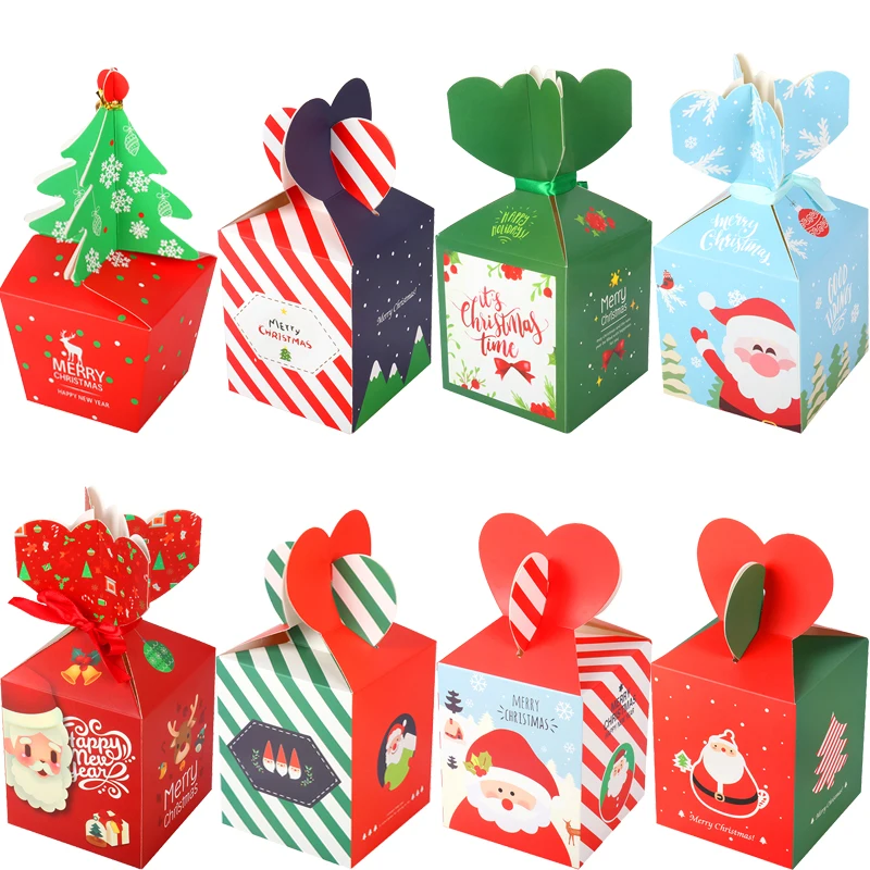 

Christmas Candy Box Party Decorations Cookie Paper Bag Gift Box Christmas Decor For Home Packing Boxes Navida Natal Decor