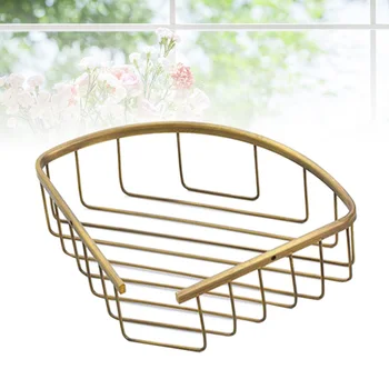 

1pcs Wall Mount Antique Brass European Style Bathroom Storage Rack Caddy Organizer Shelf Basket for Kitchen