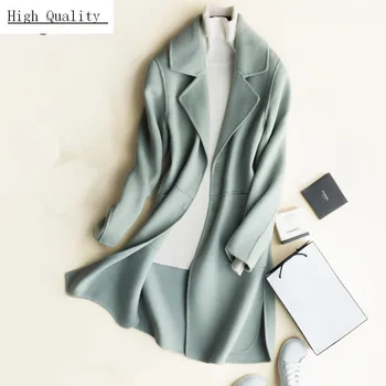 

Coat Women 2020 Autumn 100% Wool Coats Winter Korean Ladies Jacket Spring Woolen Female Jackets Casaco Feminino LWL704