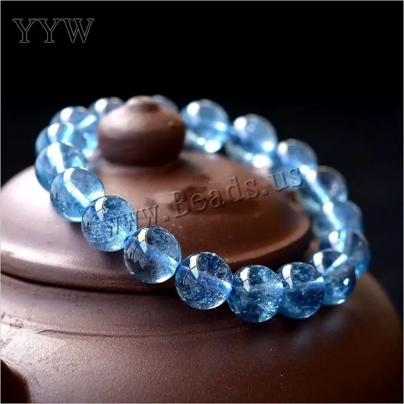 Kyanite браслет женский круглый натуральный Гладкий синий Seadbeads прозрачный роскошный эластичный браслет женский браслет