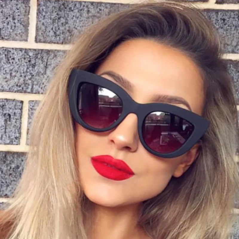 sunglasses women men cat eye sunglasses Cute Sexy Ladies Vintage Brand Sun Glasses Female Tinted Color Lens Brand Design UV400