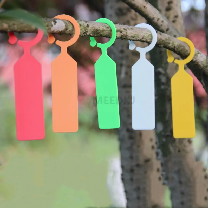 

20PCS Plastic Plants Tags Nursery Garden Ring Label Pot Marker Stake Hanging Tags Greenhouse Bonsai Collar Tags