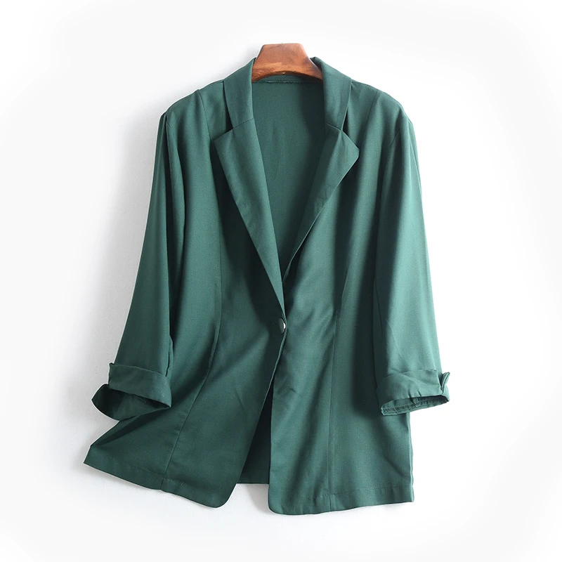 Женская шелковая куртка из крученого шелка, повседневные куртки на осень и весну, Повседневная Верхняя одежда в горошек - Цвет: dark green
