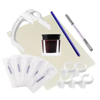

Pro Microbladinge Permanent Eyebrow Tattoo Kit Practice Skin Pen Ruler Tool Set