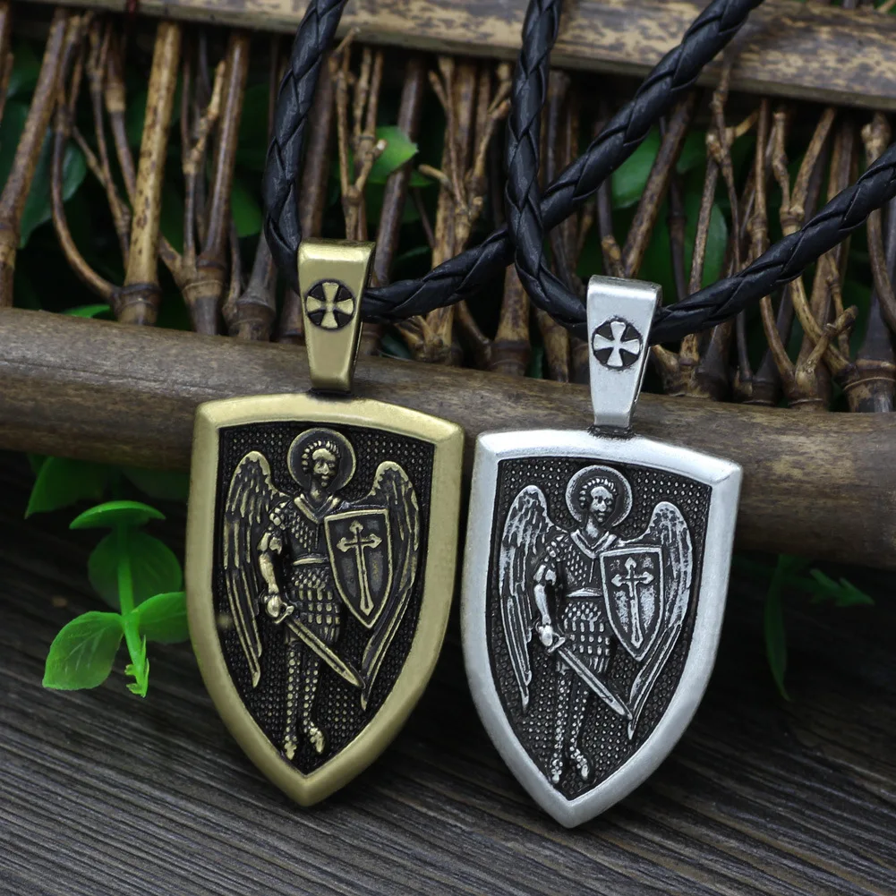 AliExpress стиль Ангел Украшение Кулон Ретро Ангел щит Мужчины кросс-Аксессуары