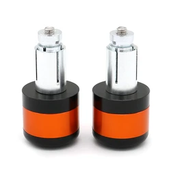 Motorcycle Handlebar Grips Bar End Cap Covers (Type 1 Orange)
