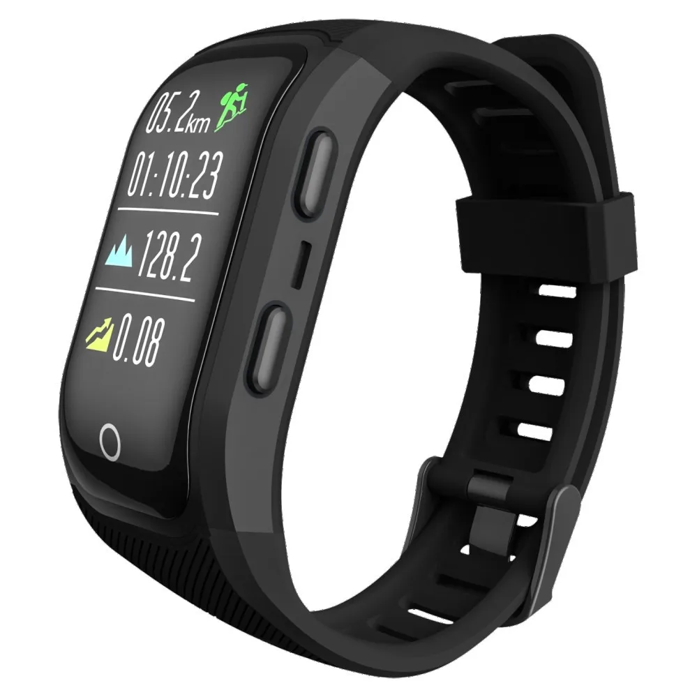 F-Color LCD S908 смарт-браслет gps Smartwatch IP68 Водонепроницаемый фитнес-трекер для измерения сердечного ритма умный Браслет шаги плавание езда Альпинизм режим - Цвет: F-Color LCD