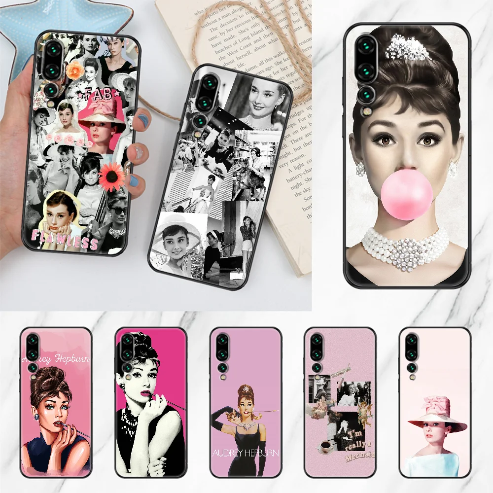 Чехол для телефона Одри Хепберн Huawei P Mate P10 P20 P30 P40 10 20 Smart Z Pro Lite 2019 черный роскошный