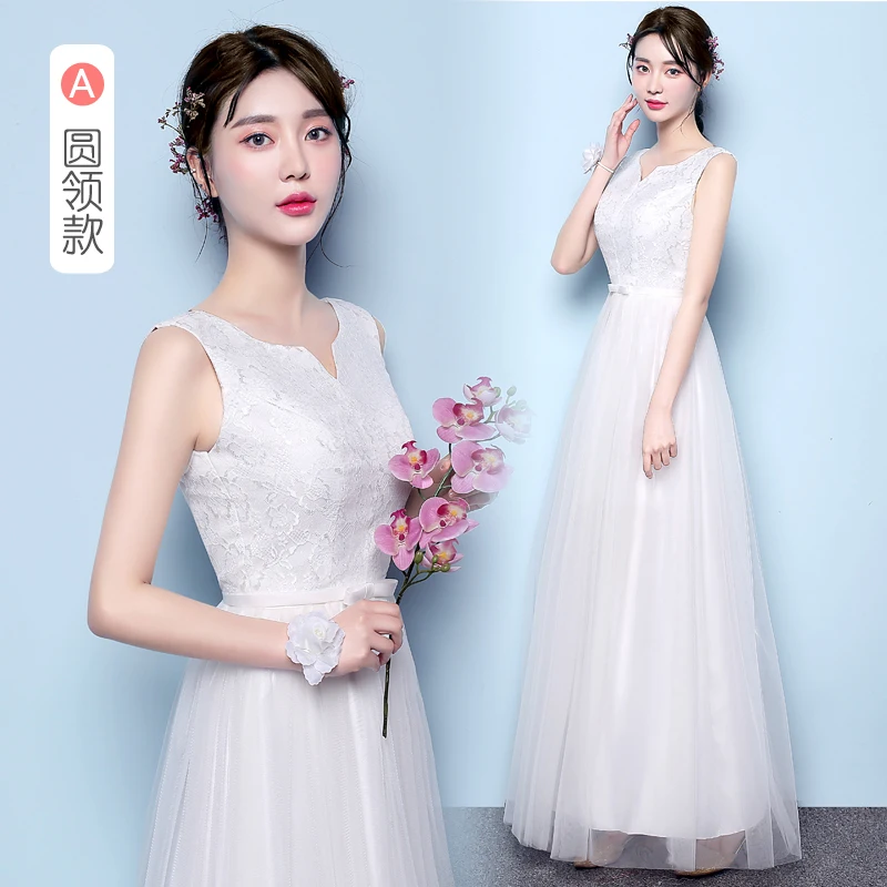 YNHS001# платья кружевные для подружки невесты длинное вечернее платье для выпускного бала новое бальное платье для девочек на свадьбу бальное платье для выпускного вечера белое