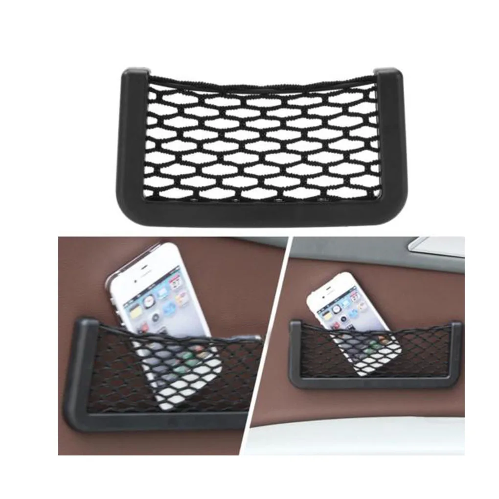 Universal Black Car Net Bag Phone Holder Storage Pocket Organizer Mesh for wallet keys pens and MORE | Автомобили и мотоциклы