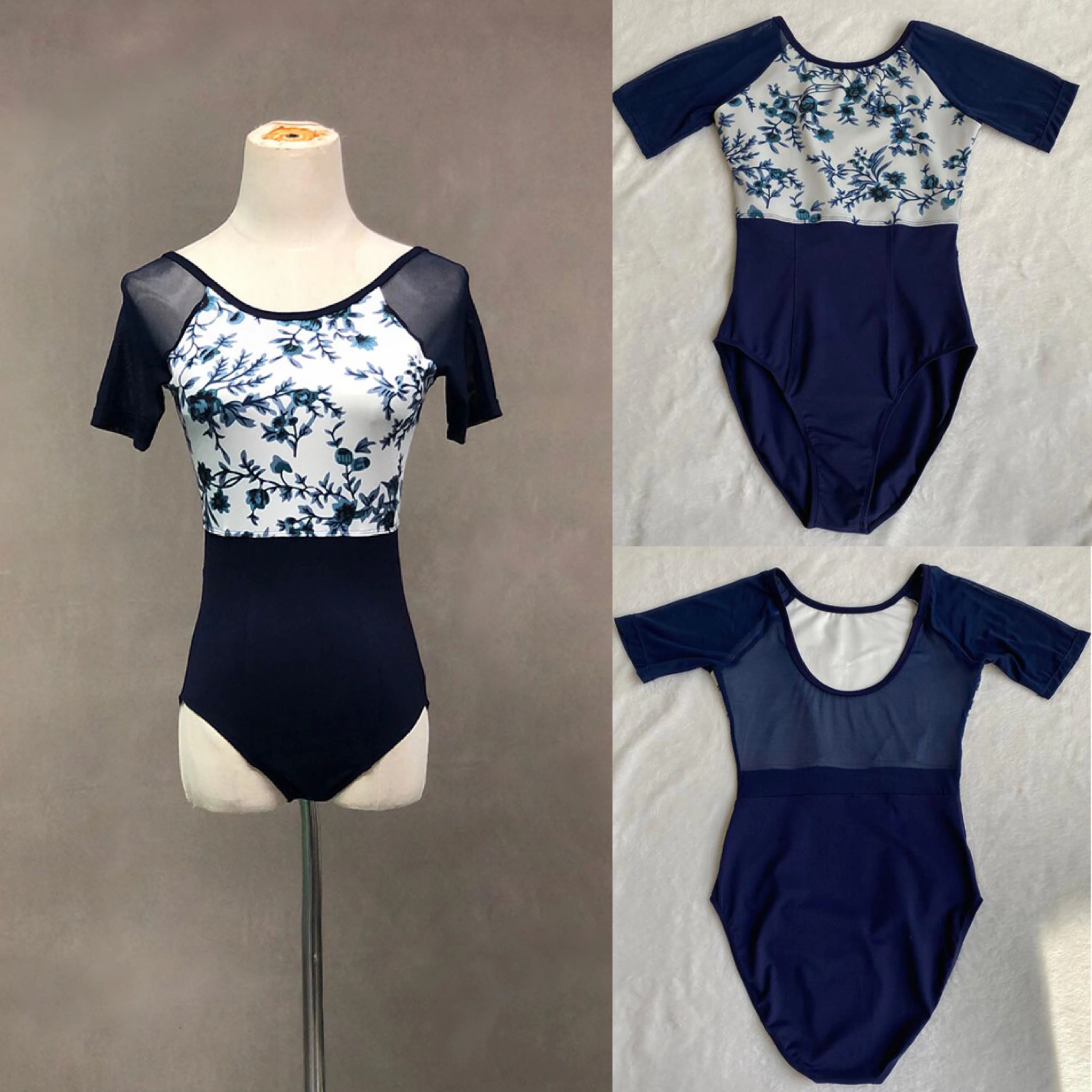 Leotardo De Ballet Para Mujer - Sin Mangas, Tejido De Nailon, Diseño Calado En Cintura, Color Gris Verde, Talla XL