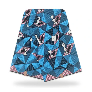 

100% cotton Blue african veritable wax african fabrics printed fabrics sold by 6 yards Y-309
