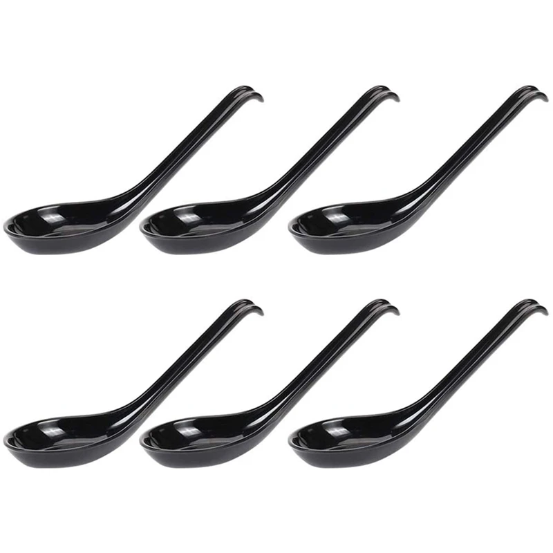 Soup Spoons 6 Pcs Japanese Style Creative Rice Chinese Asian with Long Handle for Restaurants | Дом и сад