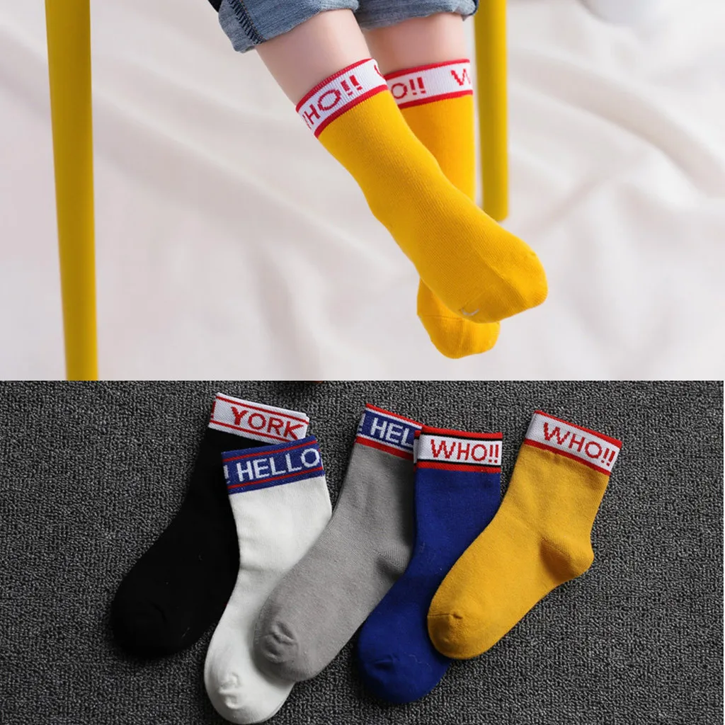 Happy socks/партия, 5 пар, вязаные хлопковые детские носки с принтом для маленьких девочек высокое качество,#4