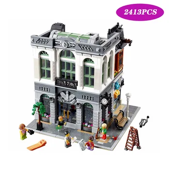 

15001 Brick Bank Creator Series City lepining Street Model 2413pcs Building Blocks Bricks Toys 10251 Gift For Children