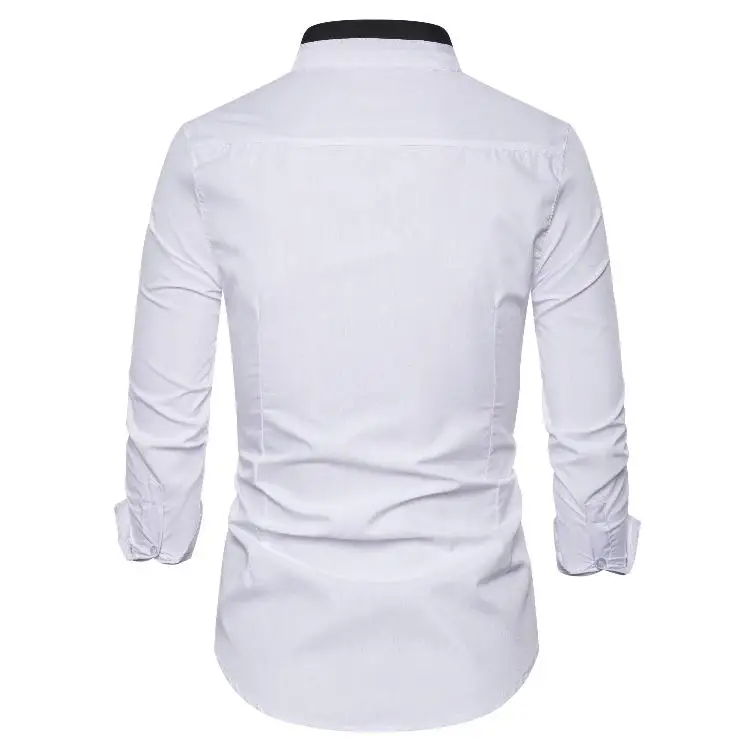 S-2XL, мужские рубашки, модные, черные, белые, одноцветные, в полоску, с длинным рукавом, мужские рубашки, Роскошные, для социальных вечеринок, одежда, уникальный дизайн