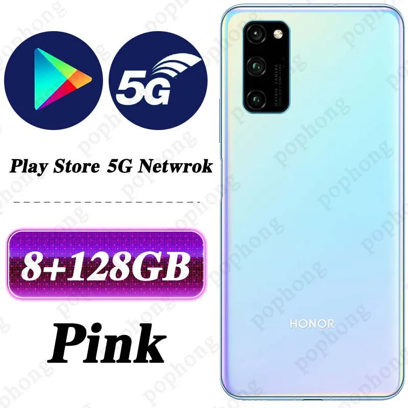 HONOR View 30 Pro Honor V30 Pro 5G мобильный телефон 6,57 дюймов Kirin 990 5G Восьмиядерный Android 10 SA/NSA SuperCharge Google Play - Цвет: 8G 128G Pink