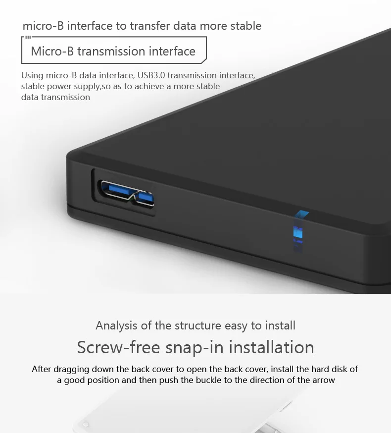 Blueendless 2,5 'внешний корпус HDD чехол пластиковый Sata USB HD Caddy USB жесткий диск коробка для ноутбука внешний жесткий диск корпус