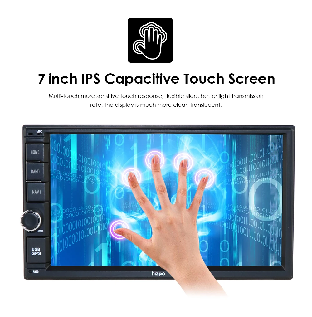 Sale Hizpo7"2Din Android9.0 8Core CarNoDVD Universal With Radio FM GPS BT Navigation autoradio Stereo Audio Player 1024*600 with WIFI 13