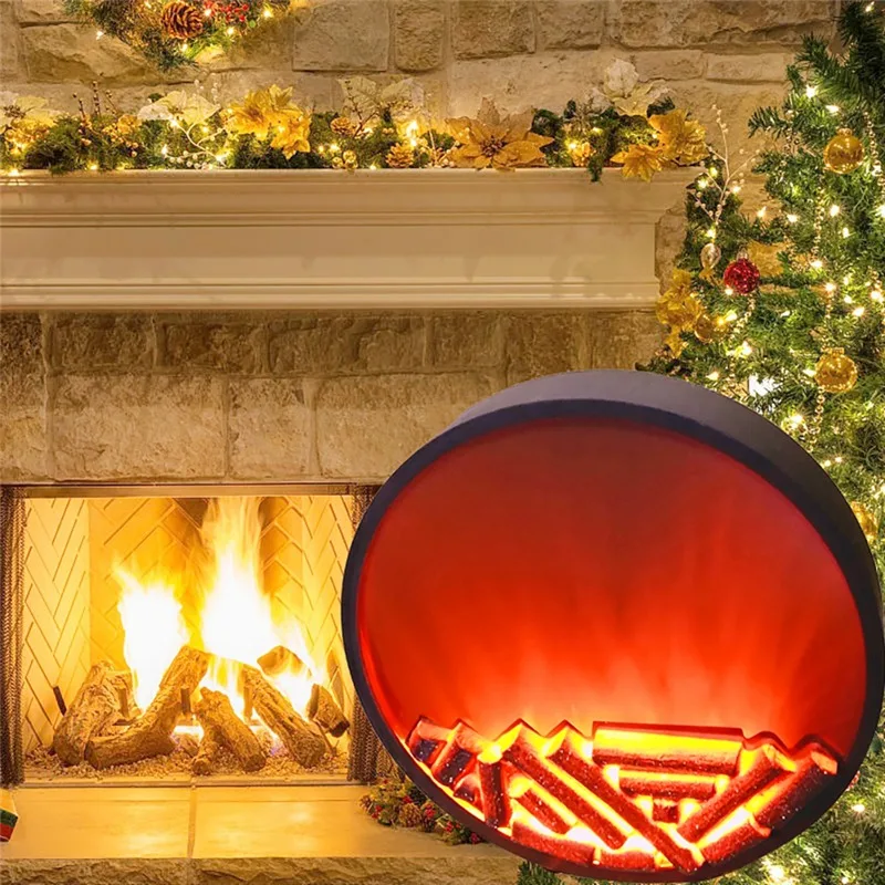 

Wall Fireplace European Round Electric Heating Fireplace Home Decoration Intelligent Remote Wall-mounted Fireplace